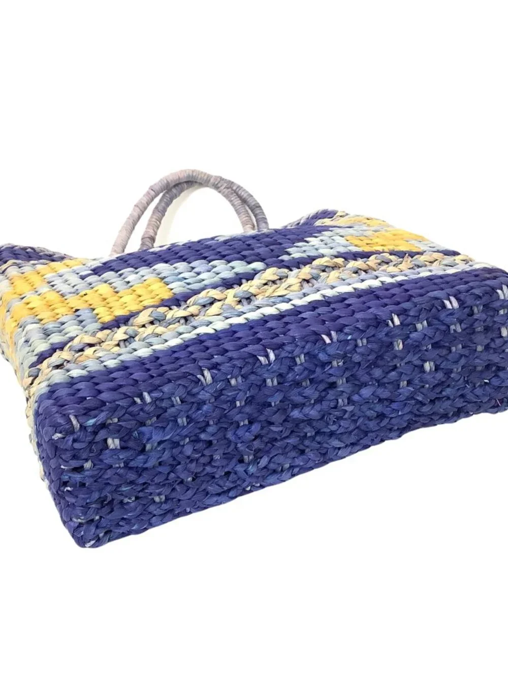 Vintage Beach Tote Bohemian Woven Corn Husk Bag 1970s Hippie Era
